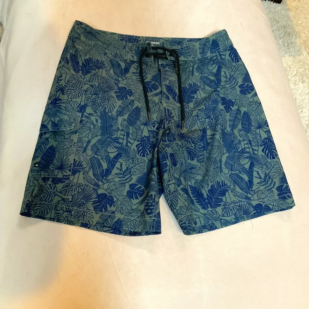 Goodthreads Blue Green 31 Board shorts Swim Boat Surf Coastal Cottagecore